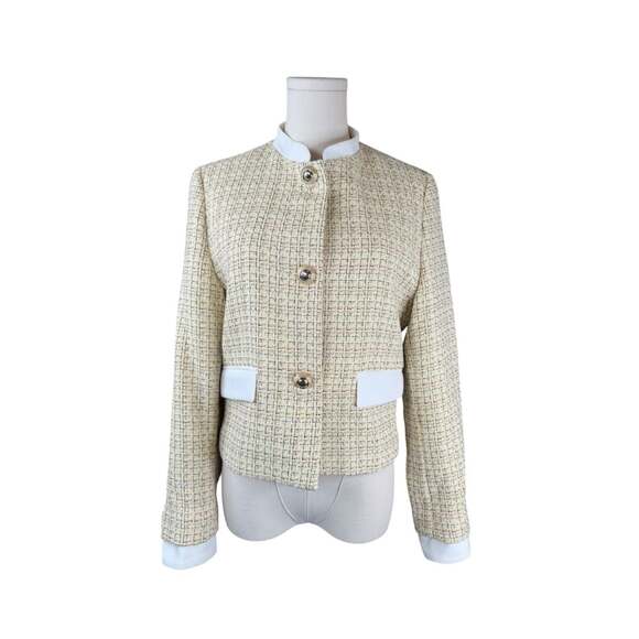 Zara Jackets & Blazers - Zara Combination Textured Tweed Blazer Jacket with Trim and Gem Buttons Sz. L